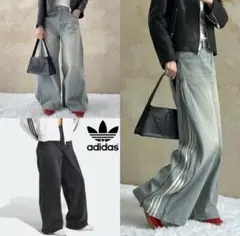 希少32⭐️adidas アディカラー Adilenium デニムパンツ グレー - メルカリ