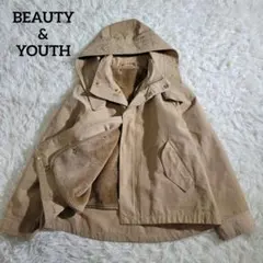 美品☆ビューティー&ユース　グログランマウンテンパーカー　ライナー付　フード　M