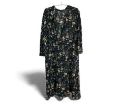 花柄 長袖 ワンピース ロング Mサイズ レディース