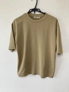 エアリズムコットンオーバーサイズTシャツ/5分袖　Ｌサイズ32 BEIGE