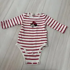 petit main ミニー ストライプロンパース 80