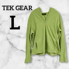 TEK GEAR Vネックパーカー Lサイズ ライムグリーン