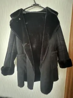 AZUL by moussy ブラックムートンコート Mサイズ