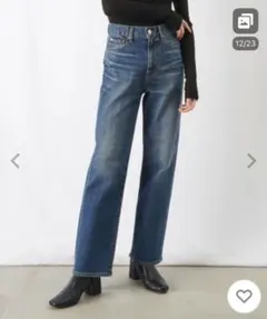美品✨LADYLUCKLUCA★デニムパンツ★ジーンズ★革パッチ★ブルー★春夏のサムネイル