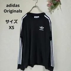 アディダス オリジナル 3ストライプ 長袖Tシャツ 黒 サイズXSのサムネイル