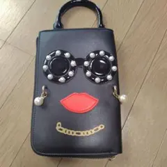 スパイラルガール　フェイスショルダーバッグ　黒のサムネイル