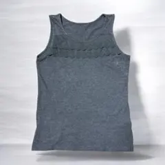ダークグレー タンクトップ レースディテール　M