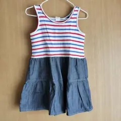 90-100 baby GAP ノースリーブボーダーワンピースのサムネイル