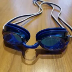 青色 水泳用ゴーグル 保護フィルム付き