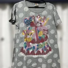 グレー ドット柄 Tシャツ