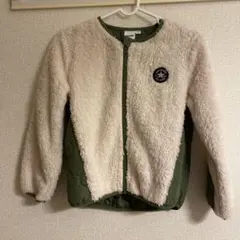 フリースジャケット コンバース　クリーム色 オリーブグリーン