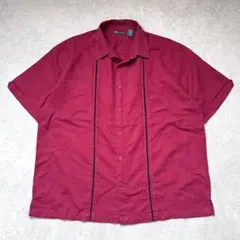 【美品】CUBAVERA リネンキューバシャツ レッド XL