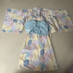 花柄浴衣（100cm〜）リボン付き