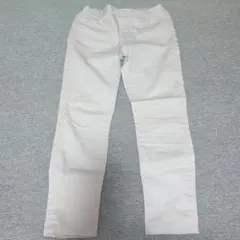 アイボリー ストレートレッグ スキニーパンツ