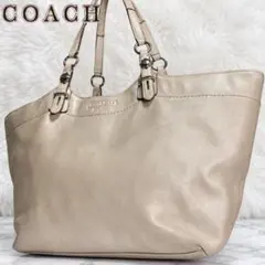coach leather y2k tote bag 馬車 金具