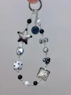 携帯ストラップ ブラック・ホワイト