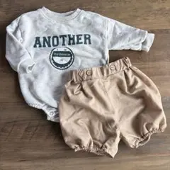 ロゴスウェットロンパース＆かぼちゃパンツ70-80cm