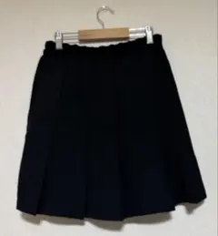 プリーツ キュロット スカート パンツ 黒 F フリーサイズ