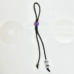 ハンドメイド ビーズストラップ BTS アミボム風 紫