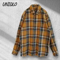 ユニクロ UNIQLO チェック柄 ネルシャツ カジュアル コットン メンズ L