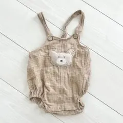 くまさんモチーフ ロンパース サロペット70-80cmのサムネイル