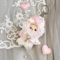 イニシャルラブブ ぬいぐるみ ぬい服 バレンタイン ホワイト＆ベビーピンク 天使