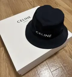 CELINE バケットハット　コットン　S ブラック　セリーヌ