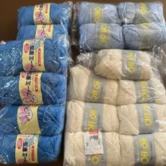 アクリル・ウール混合毛糸セット 計19玉