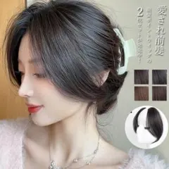 前髪ウィッグ ウィッグ 部分ウィッグ 1セットに2個入ります ナチュラルブラック