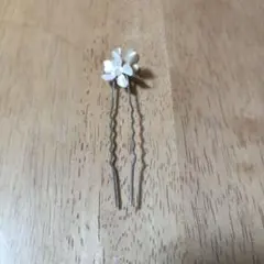 ヘアピンセット 花 パール
