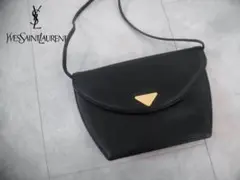 イヴサンローラン YSL ヴィンテージ ショルダーバッグ 三角ロゴプレート 希少