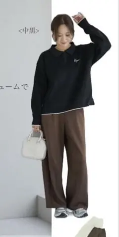 新品【しまむら】mysa closet 田中里奈 襟付きニットプルオーバー