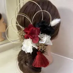 髪飾り　水引　成人式　卒業式　結婚式　和装　ドライフラワー　24