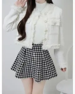 へ*び様 Lumignon Papillon tweed fringe jack - メルカリ