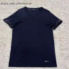 ブラックレーベル　クレストブリッジ　半袖 Vネック Tシャツ　ネイビー　Mサイズのサムネイル