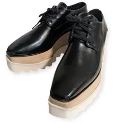 良品 ステラマッカートニー エリス レザー 厚底レースアップシューズ 23cm春