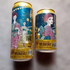 サッポロYEBISUエビスビール 2缶セット矢沢あい描き下ろしデザイン未開栓のサムネイル