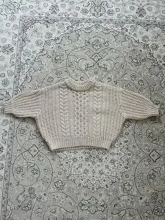 しまむらsoftcheese アラン風ニットプルオーパーセーター90cm