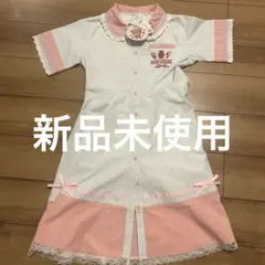 五月アイ　ストライプ半袖ワンピース　サックス　M