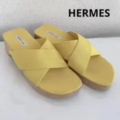 HERMES フールトゥ ウッド サンダル 35 ボルドー レッド - メルカリ