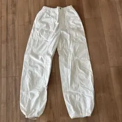 GUホワイト ワークパンツ ゴムウエスト