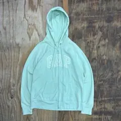 00s OLD GAP ロゴ プルオーバーパーカー ベビーブルー Y2K 平成