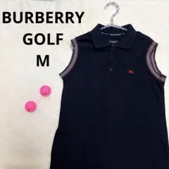 【BURBERRY GOLF 】ホースロゴ刺繍 ノースリーブネイビーワンピースのサムネイル