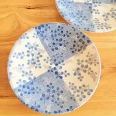 有田焼　義峰　花柄　中皿　平皿　昭和レトロ　2枚セット