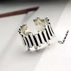 silver925 ストライプデザインリング/シルバー925 メキシカン