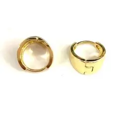 高品質 ぽってり厚みドロップフープピアス ゴールド シルバー925 大ぶり 幅広