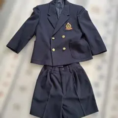 ネイビー ダブルブレスト ジャケットとショートパンツ セット 120