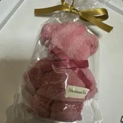 Afternoon Tea クマ型タオルハンカチ ピンク