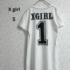 a344 X girl【S】ロングTシャツ バックプリント ビックプリント ロゴ