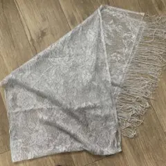 シルバー ラメ レース ストール ショール フリンジ付き